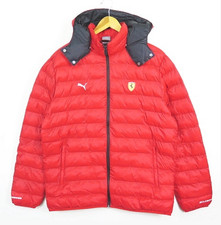 Puma Ferrari Red Down Jacket Lightweight Warm Full Zip XL Size Used From Japan picture