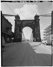 Photo:Wheeling WV 1970s Wheeling Suspension Bridge Tower Approach Road picture