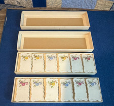 2 sets Vintage Shafford Japan Floral Porcelain Place Card Holders picture