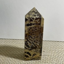 298g Natural Chinese Painting Stone Quartz Crystal Carving pillar surface rough picture