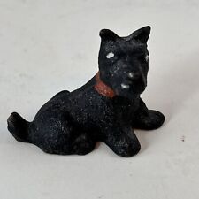 Antique Vintage Carved Resin Painted Black Scotty Scottie Dog Miniature Figurine picture