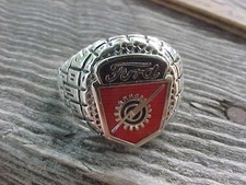 1950s 1960s Ford Truck Silver Chrome Ring Size #10 NOS Quality Unique Textured picture