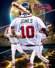 Chipper Jones Atlanta Braves Custom Exclusive 8x10 Glossy Photo picture