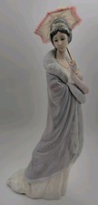 Lladro 5211 Angela Porcelain Figurine Lady with Lace Parasol Umbrella Spain picture