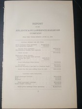 1898 train report ATLANTIC & ST LAWRENCE RAILROAD North Stratford New Hampshire picture