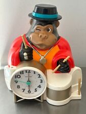 Vintage RHYTHM ONE MAN BAND Gorilla Drummer Alarm Clock Parts NOT WORKING FLAWED picture