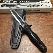 DISCONTINUED/RARE Fury Rattler XXII -Japan Boot Knife-dagger W/sheath & Clip picture