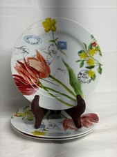 Set of 3 Bernardaud Limoges France Jardin des Fleurs Salad/Dessert Plates MINT picture
