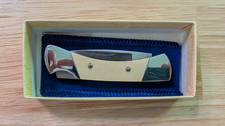 1979 Buck Knives 506 Lady Buck White Micarta Inlay Vintage picture