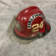 Vtg Red Cairns Rescue Sky Pilot Fighter Helmet Face Shield Model 220 NJ picture