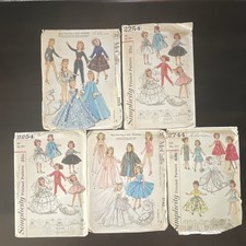 Vintage 1957-58 High Heal 10 1/2 “ Figure Doll Sewing Patterns. Lot of 5. picture