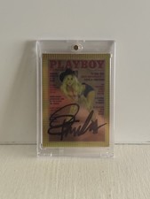 SIGNED 1992 Playboy Pamela Anderson Chromium Trading Card Rare picture