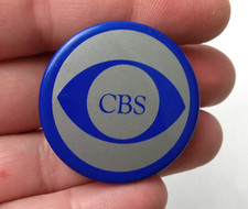 Vintage CBS TV Television Network Metal Button Pin Pinback Advertising Eye Logo picture