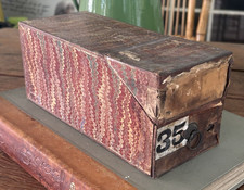 Antique Johnson & Watson Dayton Ohio Marbled Paper Filing Storage Box picture
