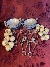 Tournus Vintage Aluminum Snail Dishes with tongs & shells France picture