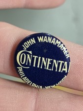 Rare Vintage John Wanamaker's CONTINENTAL Bicycle Pin NY Phila Pinback 1896 Pin picture