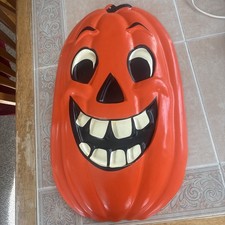 Vintage 24 Inch Plastic Molded Blow Mold Halloween Jack O Lantern picture