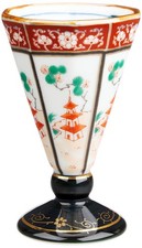 Hasami Ware, Hayashi Kuro Kiln, Splendid Old Imari-Style Sake Cup, Landscape De_ picture