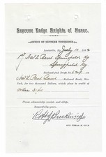 1882 Louisville KY ~ Supreme Lodge Knights Of Honor ~ Robert J. Breckinridge picture