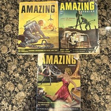 Amazing Stories. Lot Of Three. Pulp Magazines. picture