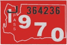 1970 WASHINGTON Vinyl Sticker Decal -CAR/Passenger License Plate Reg.TAB TAG-New picture