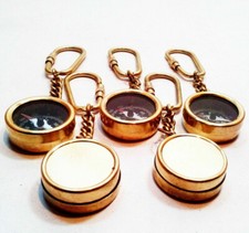 Lot of 50 Pcs Vintage Brass Compass Nautical Key chain Key Pocket Christmas Gift picture