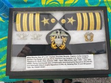 Vtg US Navy Captain Named Pilot Insignia Grouping HAL-4 HS-85 Riker Display Box picture