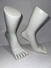 Pair White Plastic Mannequin Feet Lower Legs Sock Hosiery Shoe Retail Display picture