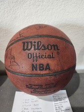 VTG 1975-76 Phoenix Suns Wilson Offical Basketball Game Used Signed By Roster picture