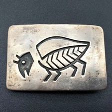 Vintage Hopi Wallie Sekayumptewa Native Bug Silver Belt Buckle 7/8