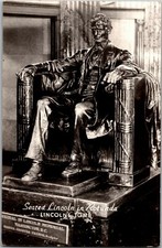 RPPC Abraham Statue in Rotunda, Lincoln's Tomb IL c1946 Vintage Postcard J39 picture