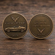 Corvette C7 Challenge Coin Bronze Legendary Performance Timeless picture