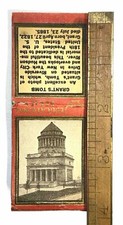 Antique 1930s Image Picture Matchbook Diamond US President Grants Tomb New York picture