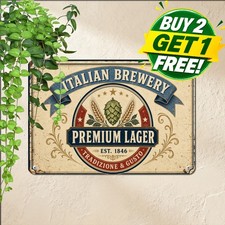 Premium Italian Beer Metal Sign Vintage European Tavern Tin Plaque 8x12 Inch picture