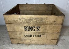 VTG Wood Crate Hubbard's Wire Sewed Folding Box Minneapolis MN RING’s GOOD FOOD picture