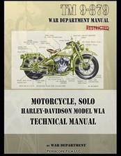 WWII HARLEY DAVIDSON MOTORCYCLE MODEL WLA TECHNICAL MANUAL BOOK TM 9-879 picture