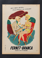 1950s Fernet Branca Argentina Vintage Original Ad Cocktail Bar Vermouth Art picture