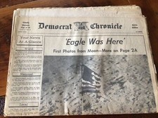 Democrat & Chronicle Rochester July 30, 1969, Moon Landing Eagle Was Here picture