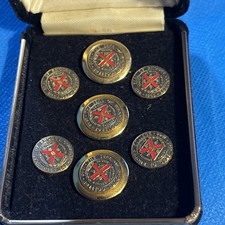 Vintage Rhodes College Enamel Blazer Buttons Set Jardine Jewelry Providence RI picture