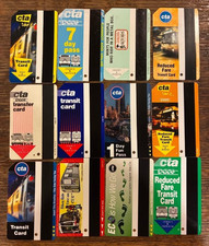 12 vintage expired preowned CTA CHICAGO TRANSIT AUTHORITY CARDS collectabl picture