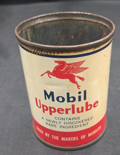 Vintage Mobil Upperlube Pegasus Tin Mini Can Mobil oil 3 inches / No Lid picture