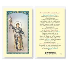 St Joan of Arc Holy Card Laminated Catholic Prayer Card Patron Saint Novena Pray picture