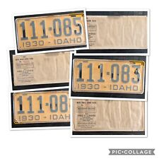 Vtg Set of 3 Consecutive 1930 ID License Plates Sequential 111083-111084-111085 picture