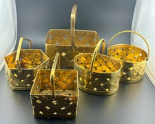 Vintage Solid Brass Bakets India(set of 5) picture