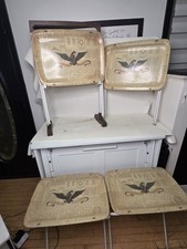 Vintage Mid Century Fiberglass Folding TV Trays Eagle Retro Set/4 Quaker picture