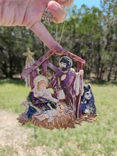 NOS Vintage Kurt Adler Christmas Ornament Ceramic Nativity Scene Christmas picture