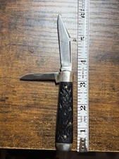 Old Vintage 1940-64 CASE XX Rough Black 2 Blade Jack  Pocket Knife picture