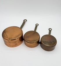 3 Vintage Copper Measuring Cups from Brugge, Belgium picture