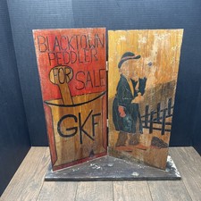 Vintage Wood BLACKTOWN PEDDLER FOR SALE GKF Advertising Sign Folk Art Sign  picture