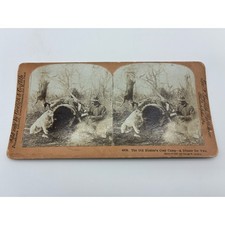 Vintage 1908 Stereoview Card The Old Hunter's Cosy Camp George W Griffith 4608 picture